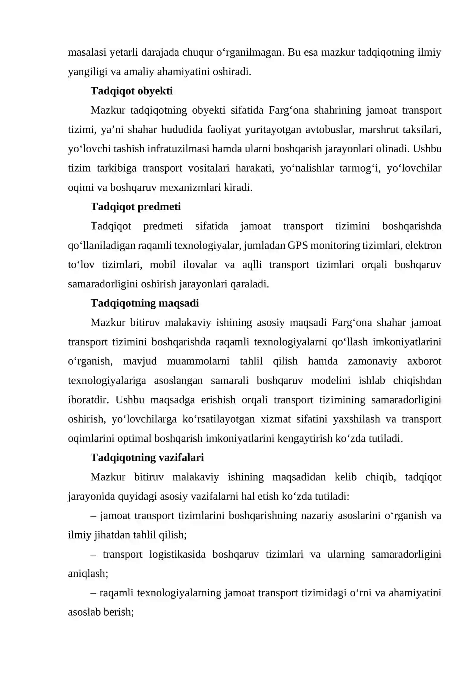Jamoat transport tizimini boshqarishda raqamli texnologiyalarni qo‘llash 4