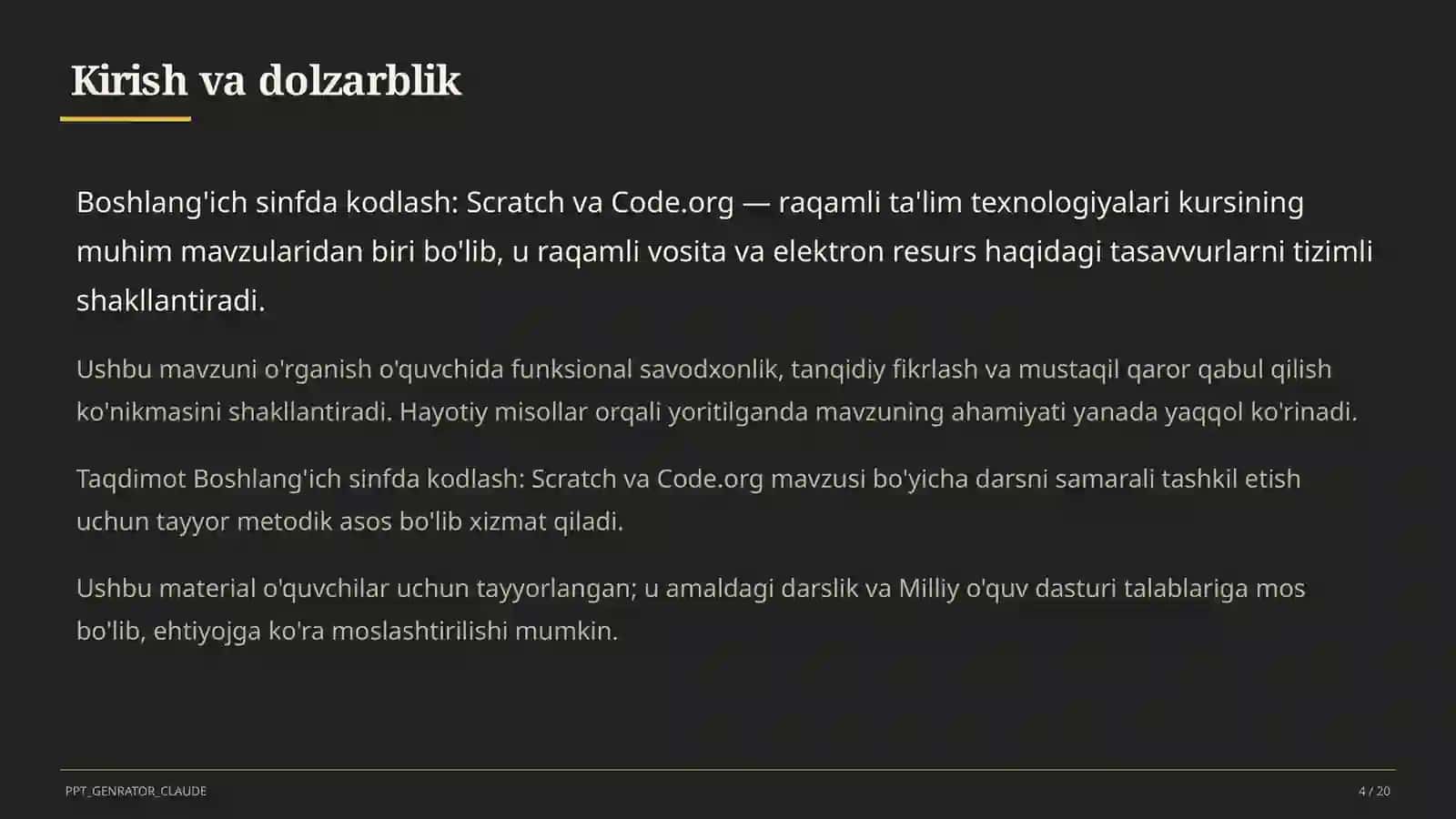 Kodlash: Scratch va Code.org 4