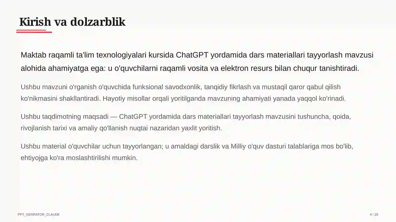 Dars materiallari tayyorlash 4