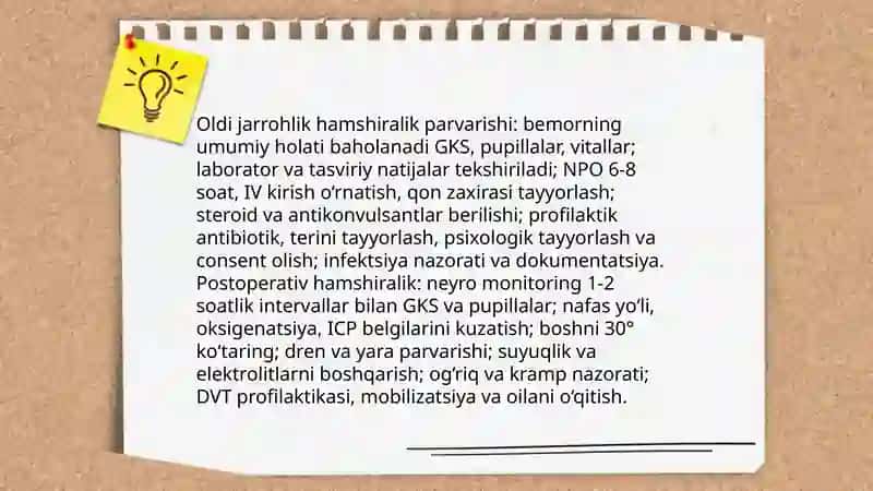 Markaziy asab tizimining o‘smalari 4