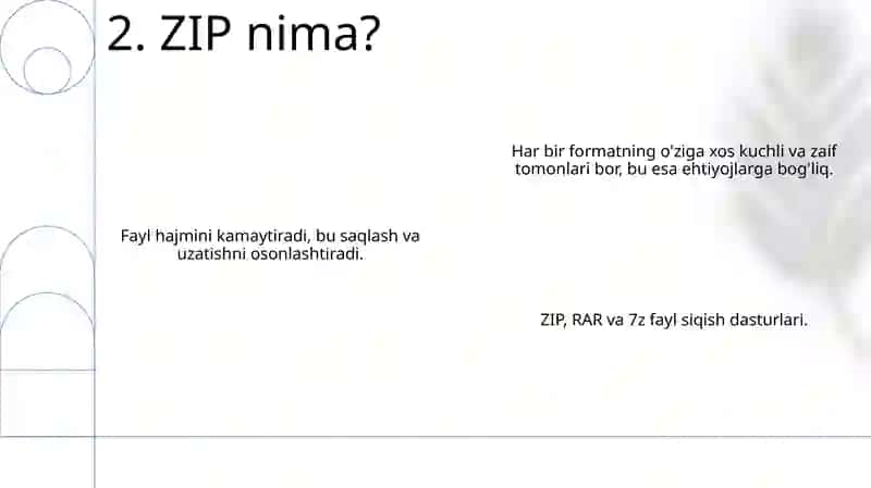RAR va ZIP arxivator dasturlari, ularning afzalliklari va kamchiliklari 4