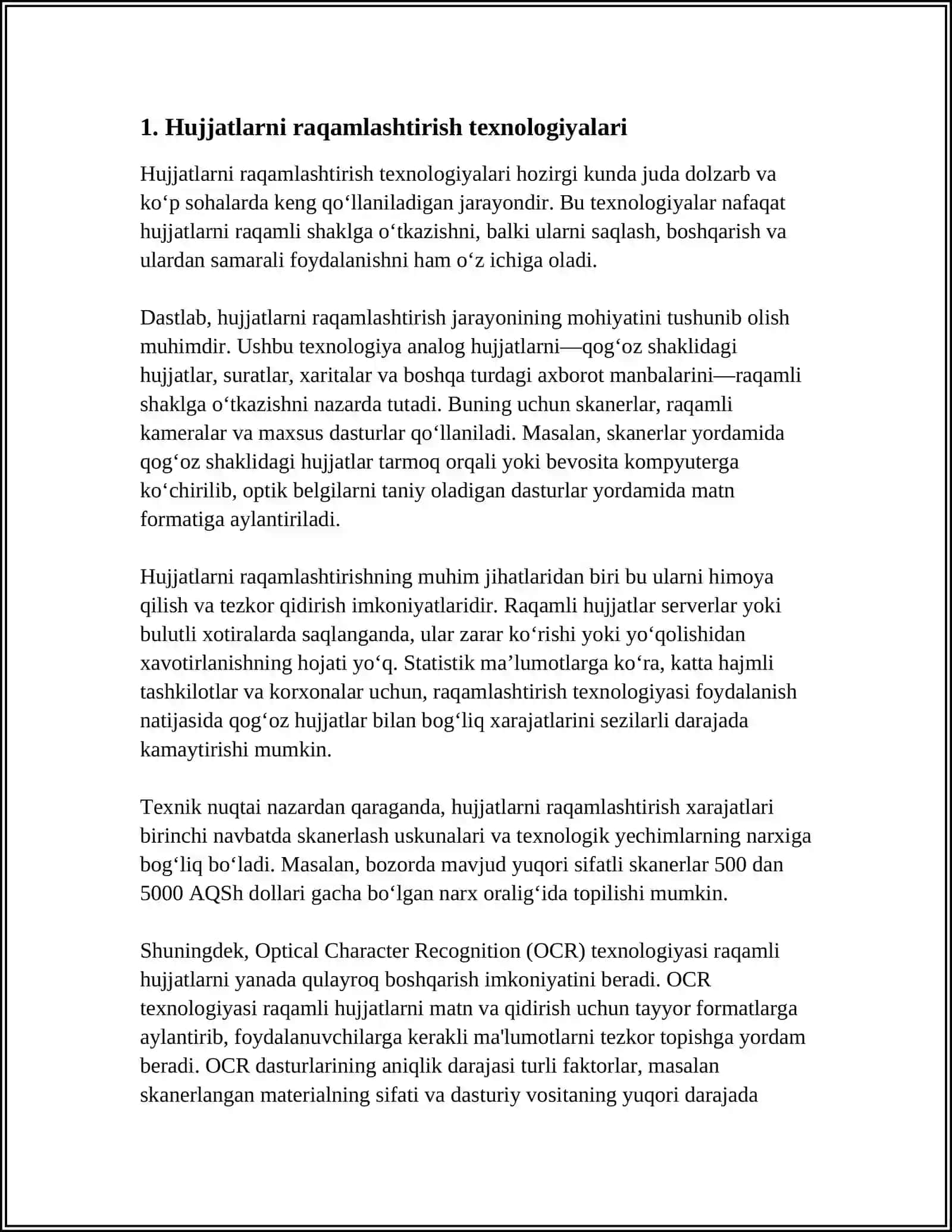 MATNLI HUJJATLARNI QAYTA ISHLASH TEXNALOGIYALARI 4