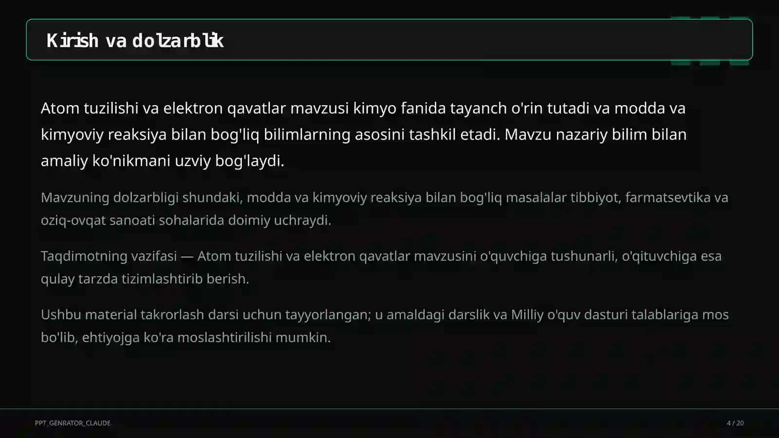 Atom tuzilishi va elektron qavatlar (8-sinf) 4