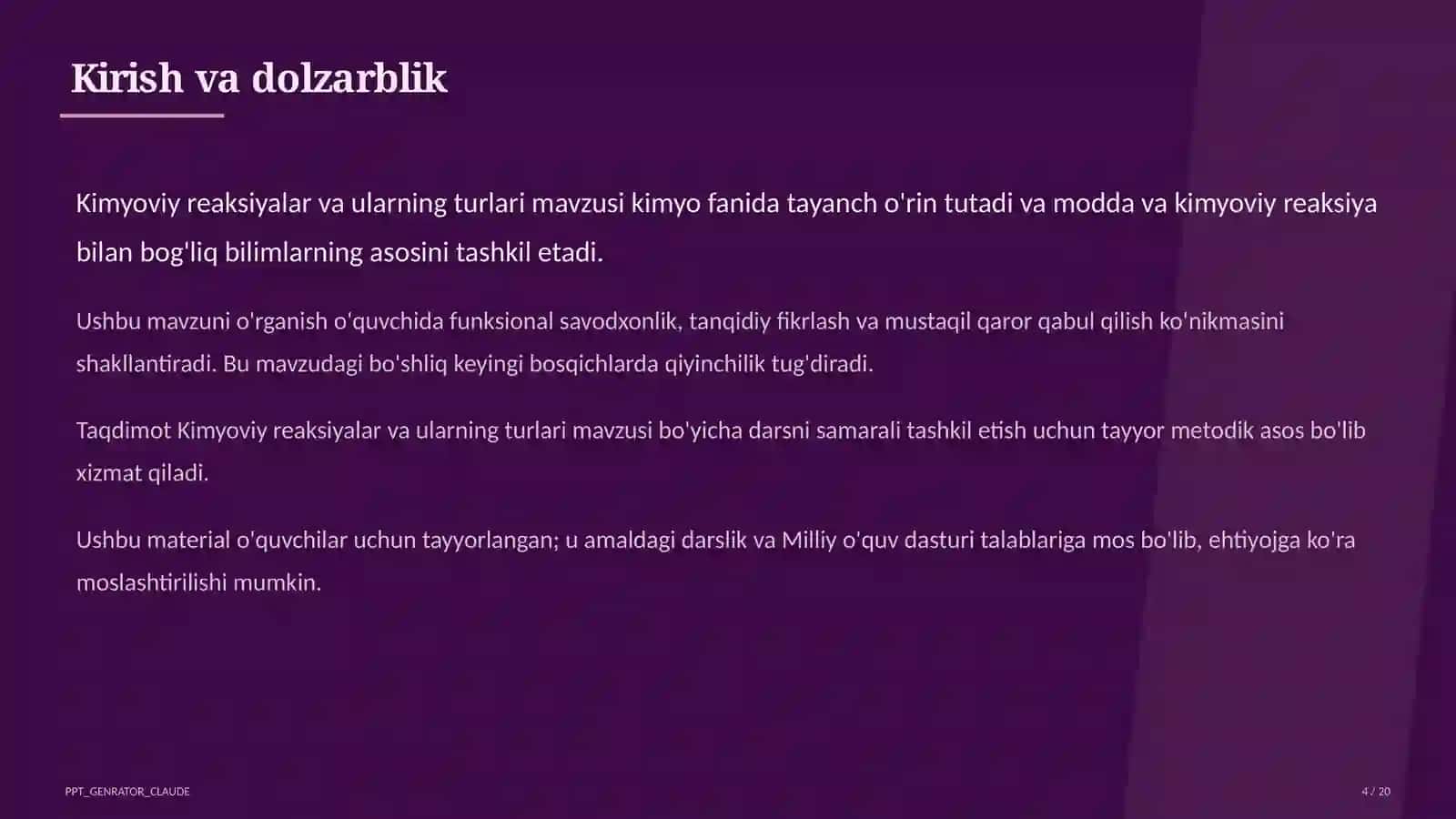 Kimyoviy reaksiyalar va ularning turlari (7-sinf) 4