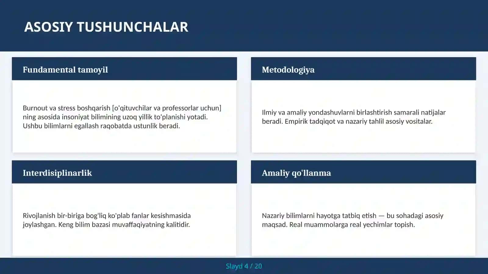 Burnout va stress boshqarish [o'qituvchilar va professorlar uchun] 4