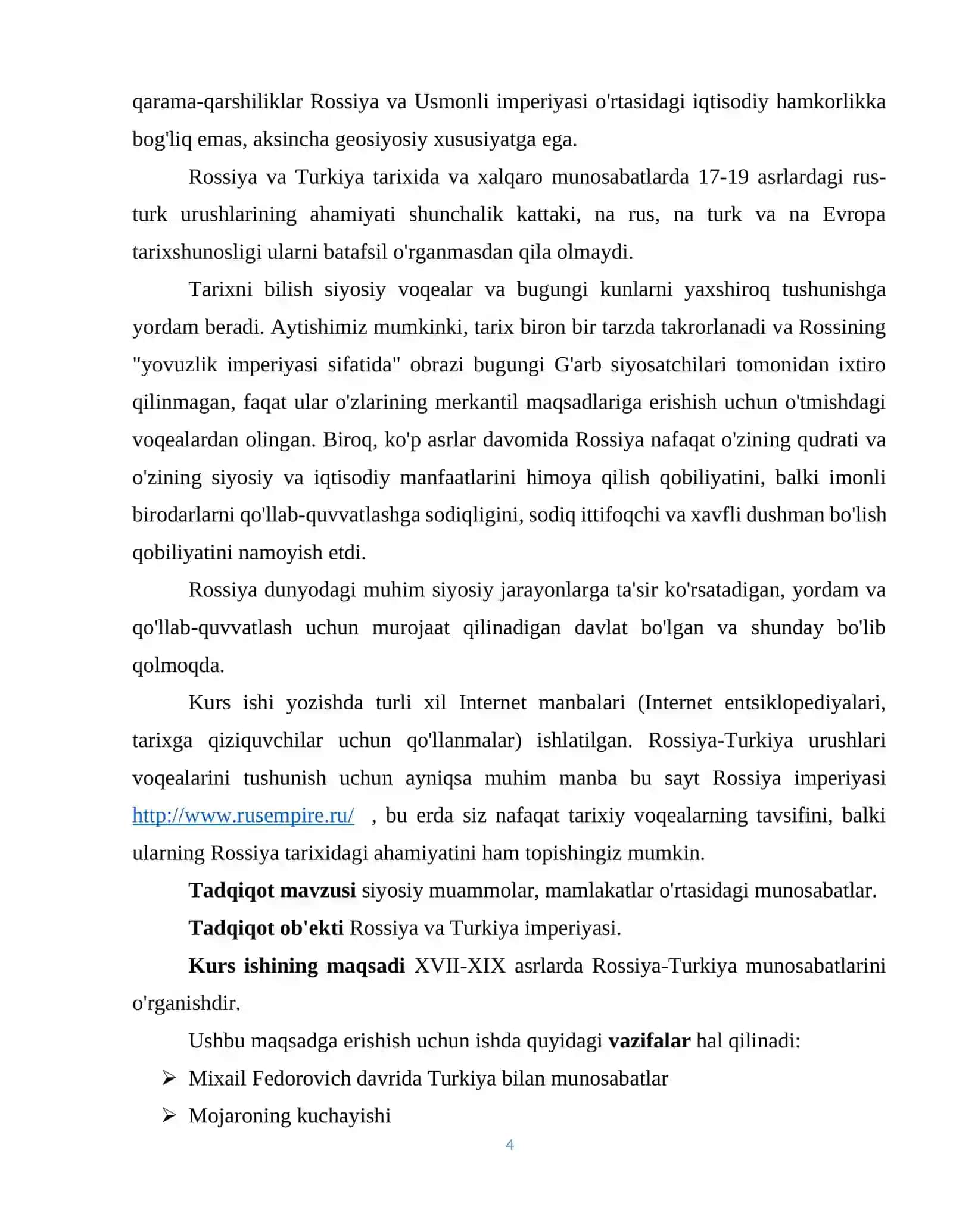 XVII-XIX asrlarda Rossiya-Turkiya munosabatlari 4