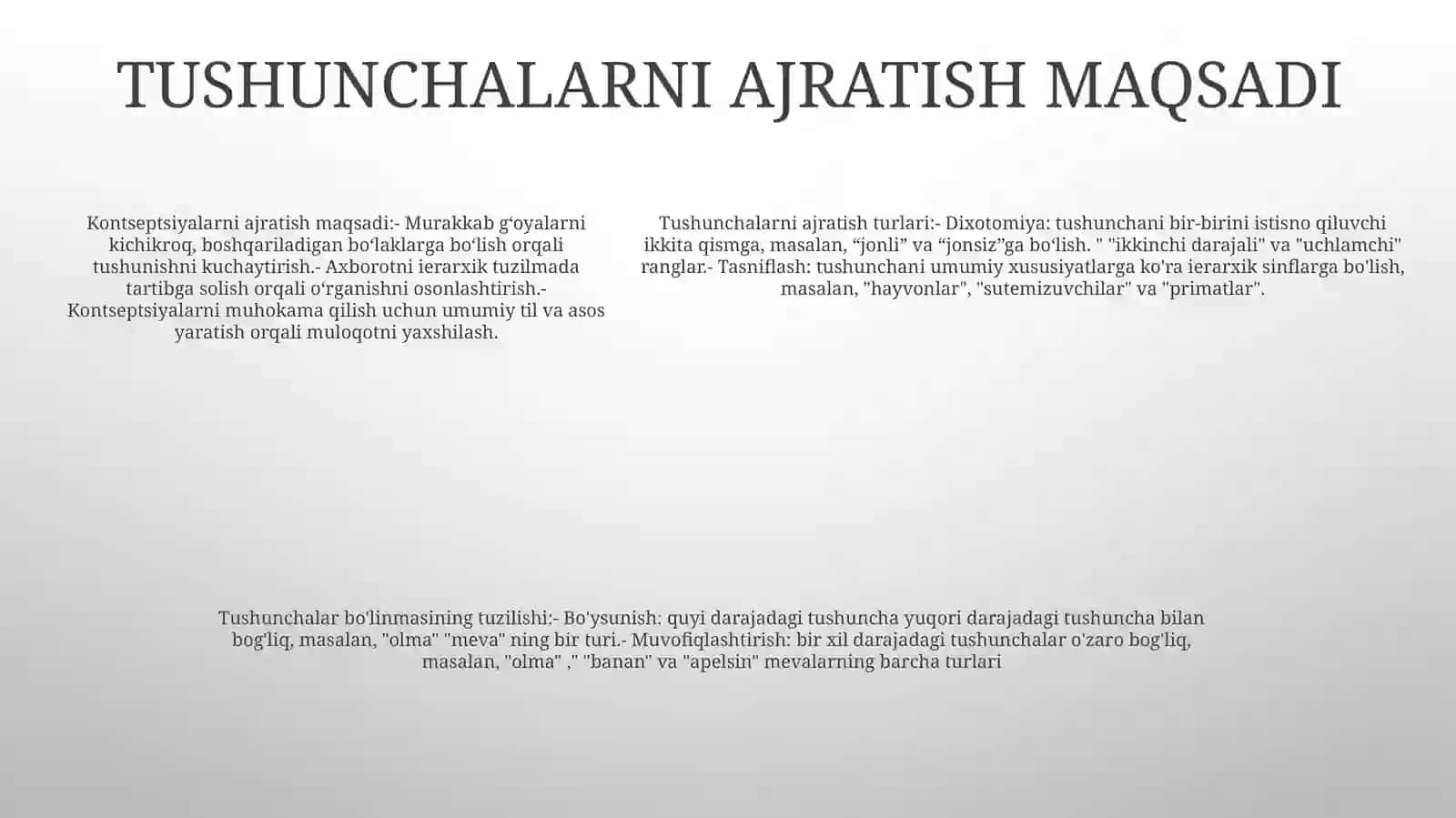 Tushunchalarni Bo‘Lishning MaqsadiVaTuzilishi 4