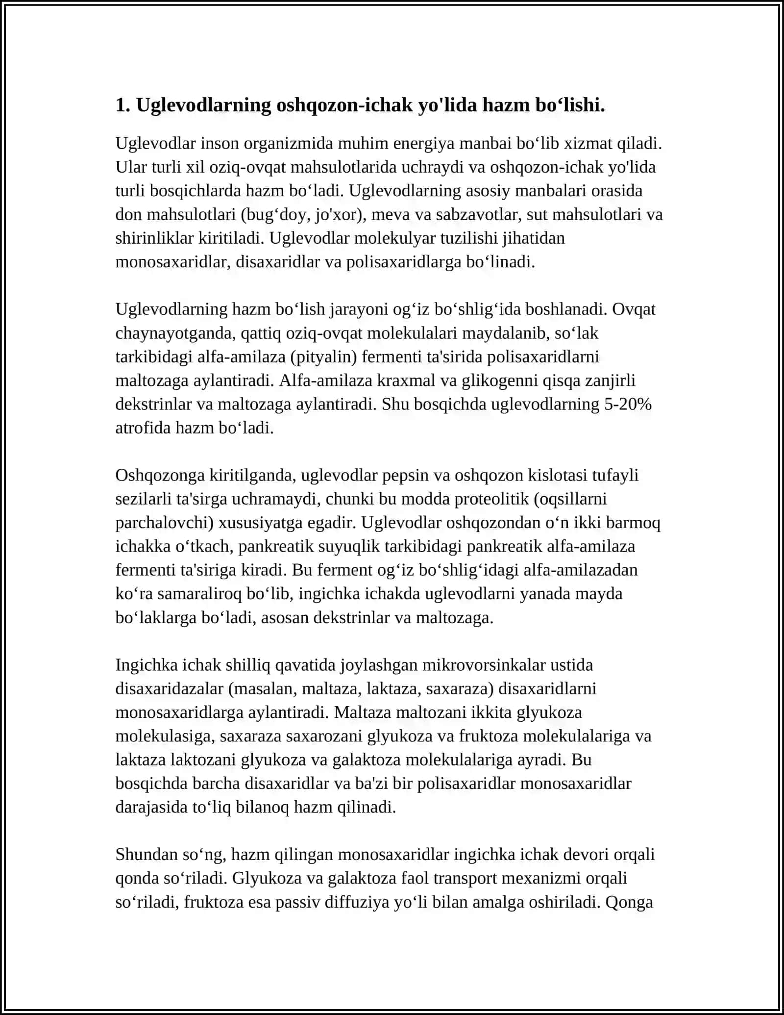 UGLEVODLAR ALMASHINUVI. AYEROB VA ANAYEROB PARCHALANISH 4