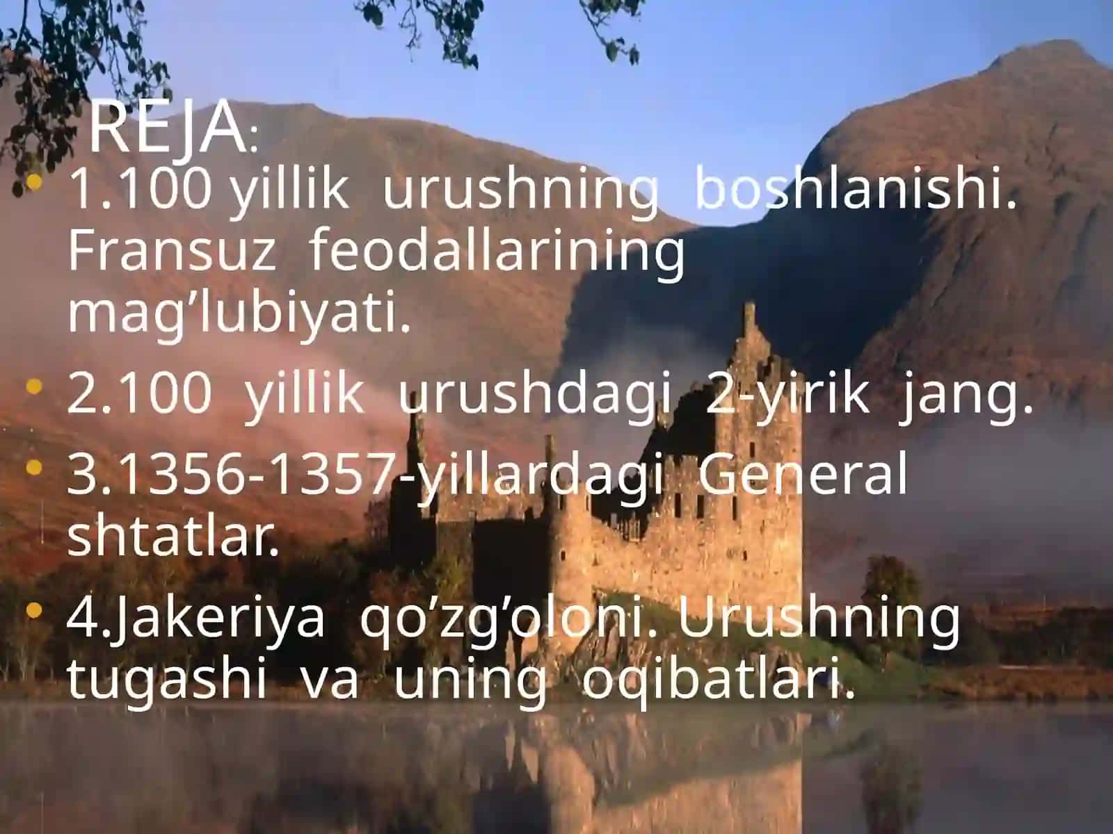 Ndpitarixfakultetitarixo’qitishmetodikasi2-kurs “A”guruhtalabasiRaximovaXolidaningO’rtaasrlartarixifanidantayyorlaganMustaqilishi 4