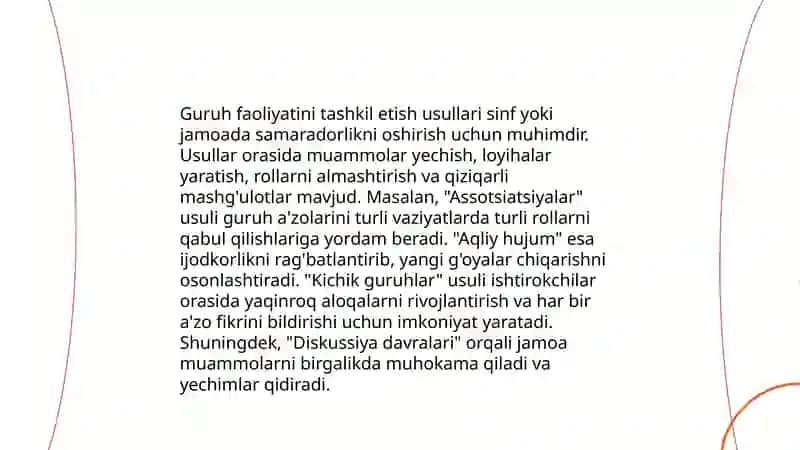 O'qitish jarayonida guruh ish faoliyati 4