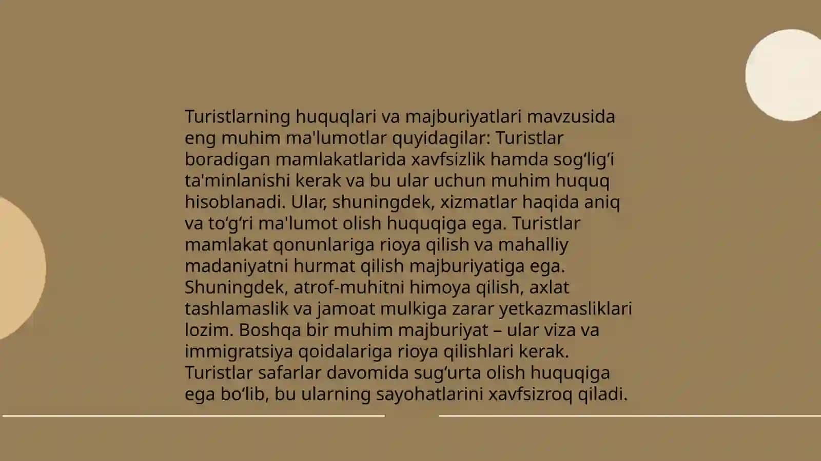 Turistlarning huquqiy maqomi O‘zbekiston Respublikasi qonunchiligida 4