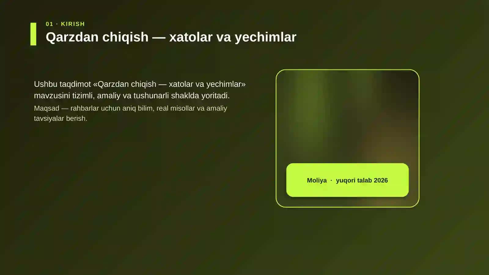 Qarzdan chiqish — xatolar va yechimlar 4