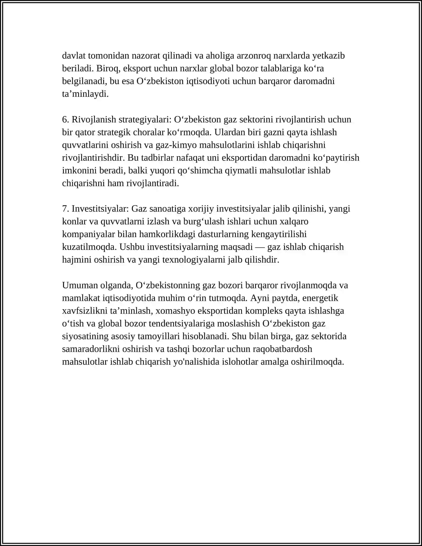 O'zbekiston gaz bozori tahlili 4