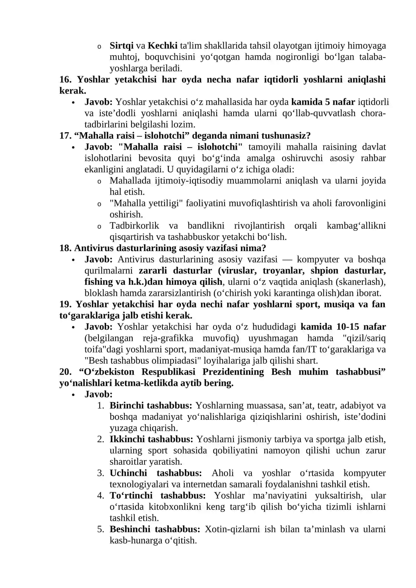 argos yoshlar yetachligiga suhbat javoblari bilan 4