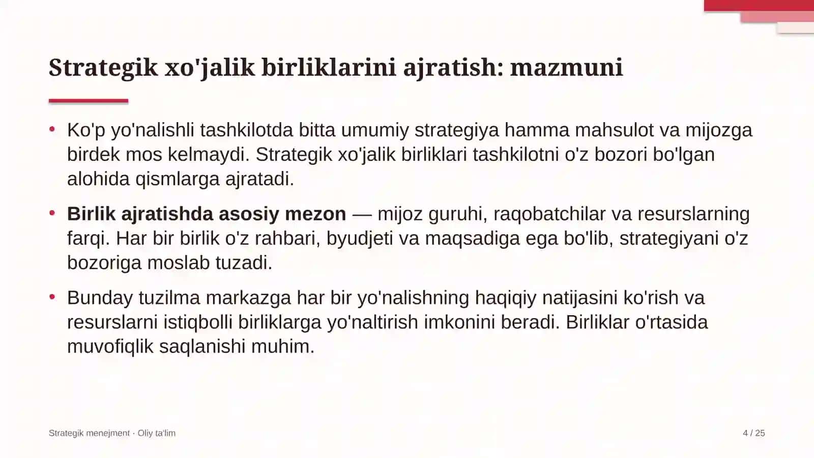 g'aznachilik tizimida strategik xo'jalik birliklarini ajratish 8419 4