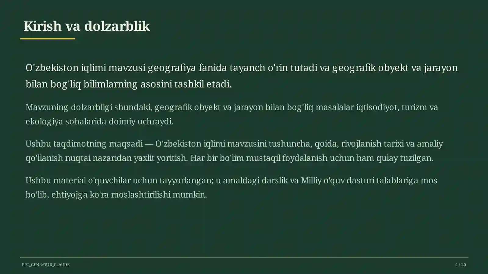 O'zbekiston iqlimi (8-sinf) 4