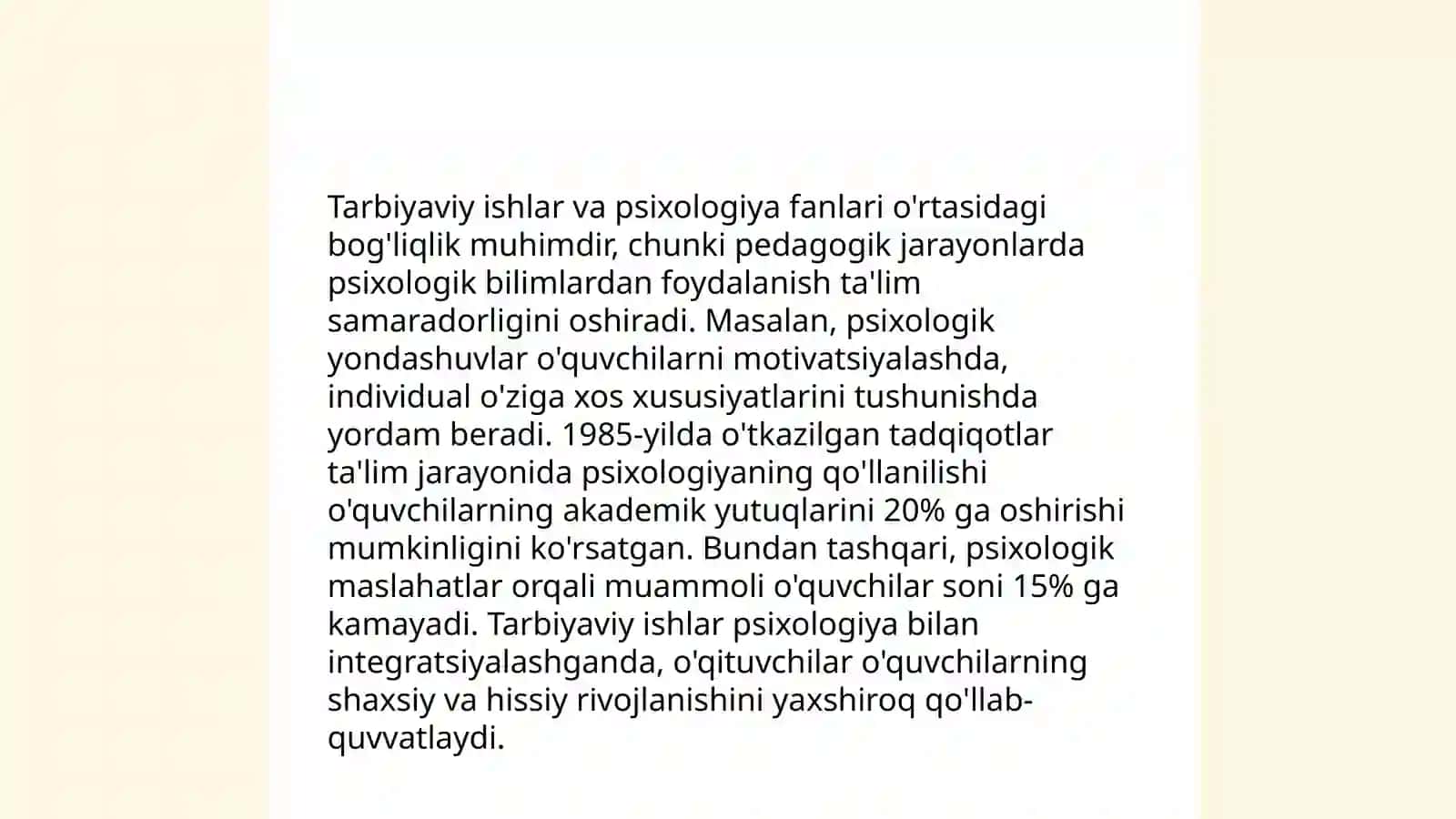 Tarbiyaviy ishlar metodikasining boshqa fanlar bilan o'zaro aloqasi 4