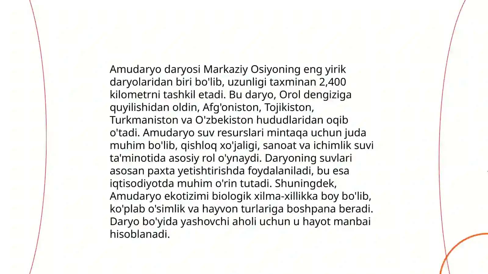 Markaziy Osiyodagi yirik suv havzalari VA ularning shu hududdagi órni va ahamiyati 4