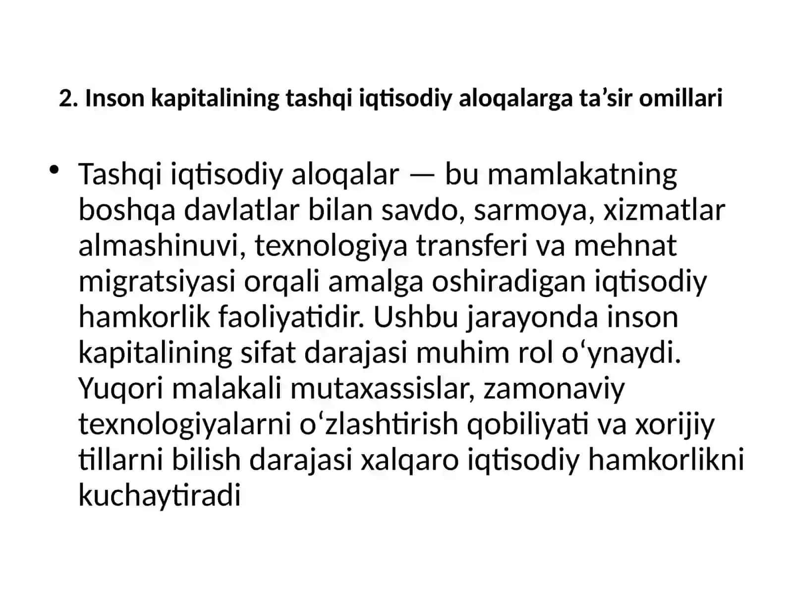 Tashqi iqtisodiy aloqalarda inson kapitalining ahamyatini tahlil qilish 4