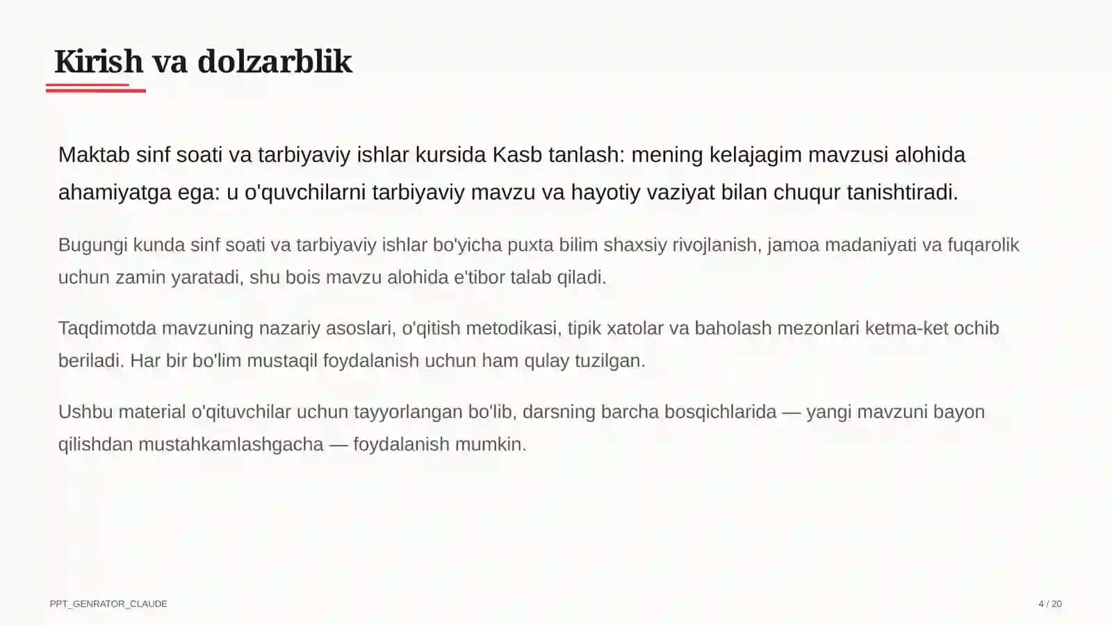 Kasb tanlash: mening kelajagim 4