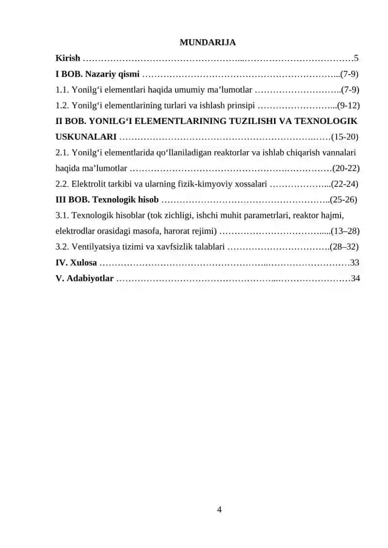Yonilg’i elementlar ishlab chiqarish 4