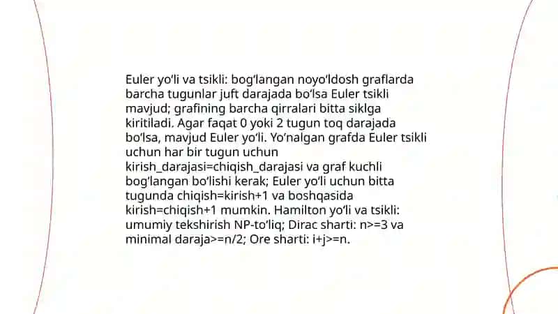 Graflarning yo'llari va sxemalari 4