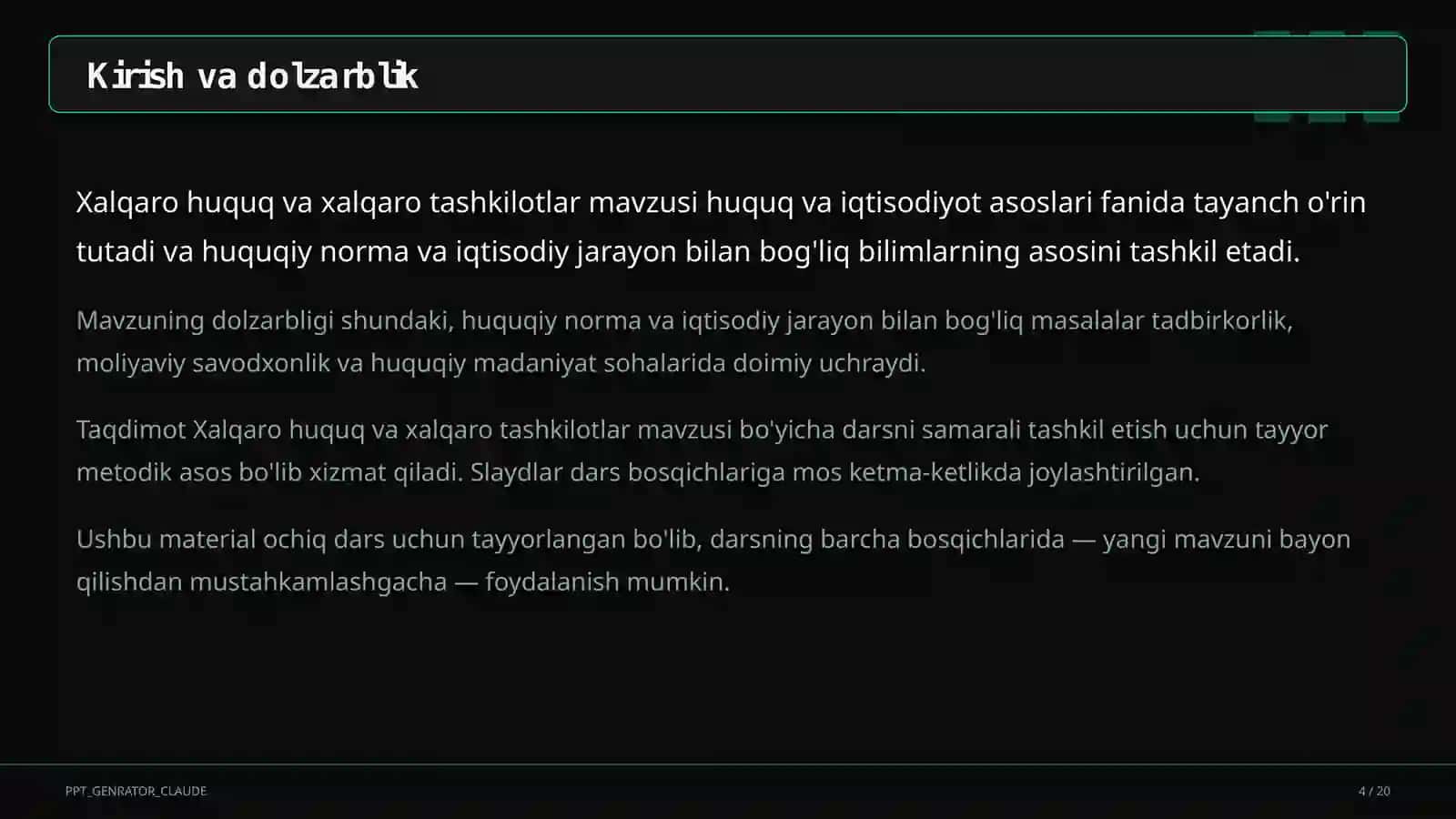 Xalqaro huquq va xalqaro tashkilotlar (11-sinf) 4