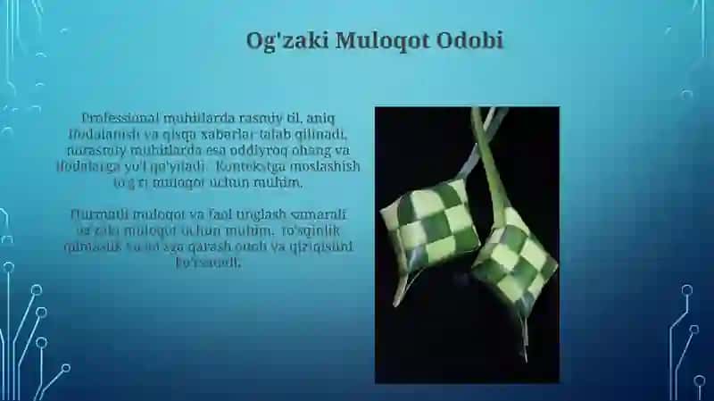 Og'zaki Muloqot Odobi 4