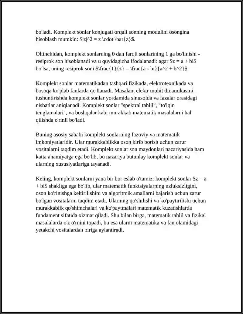 KOMPLEKT SONLAR 4