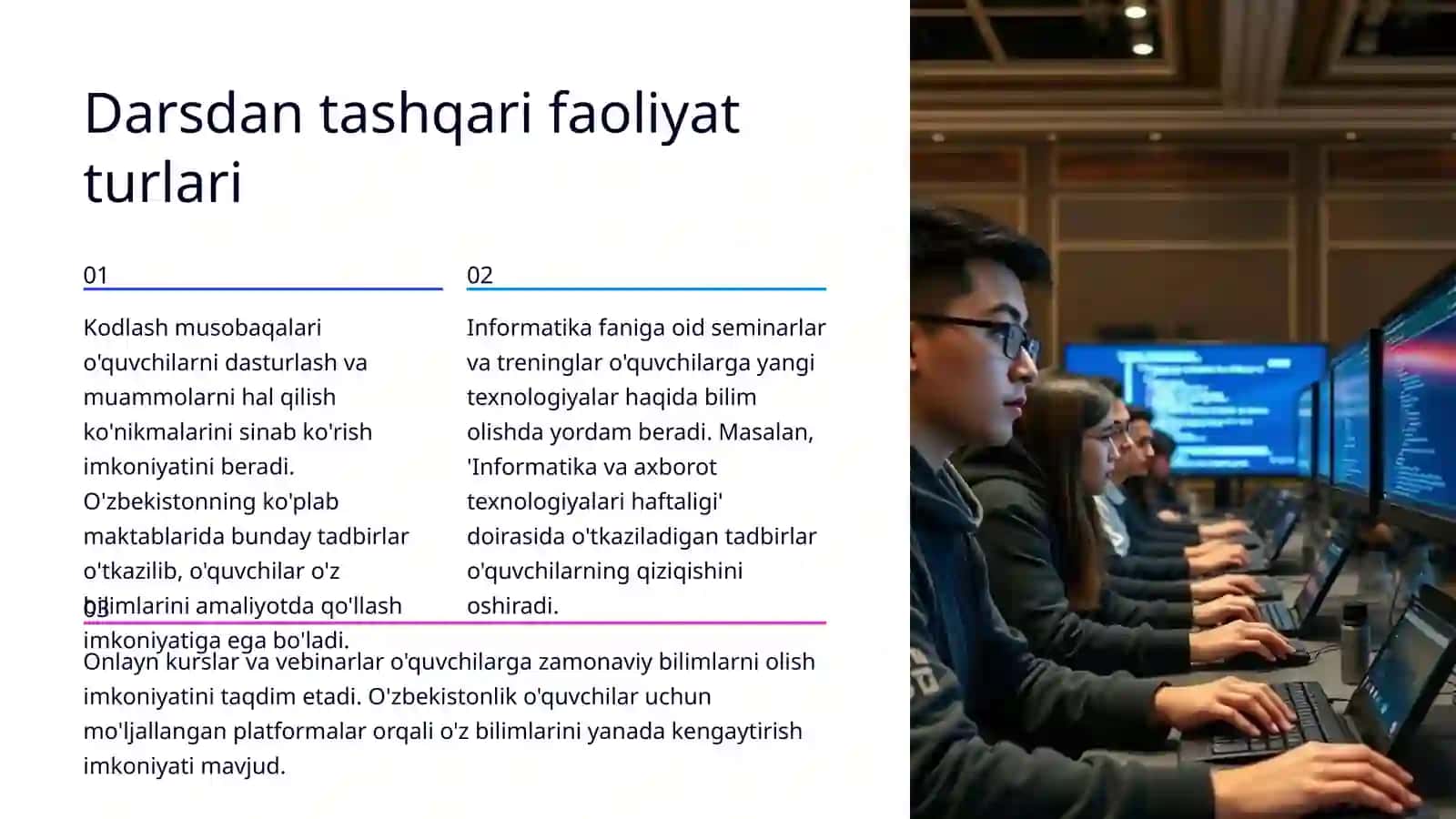 Informatika va axborot texnologiyalari fanidan darsdan tashqari mashg'ulotlarni tashkil etish metodikasi 4