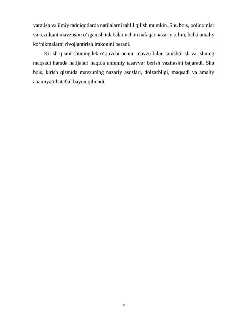 POLINOMLAR VA RESULTANT 4