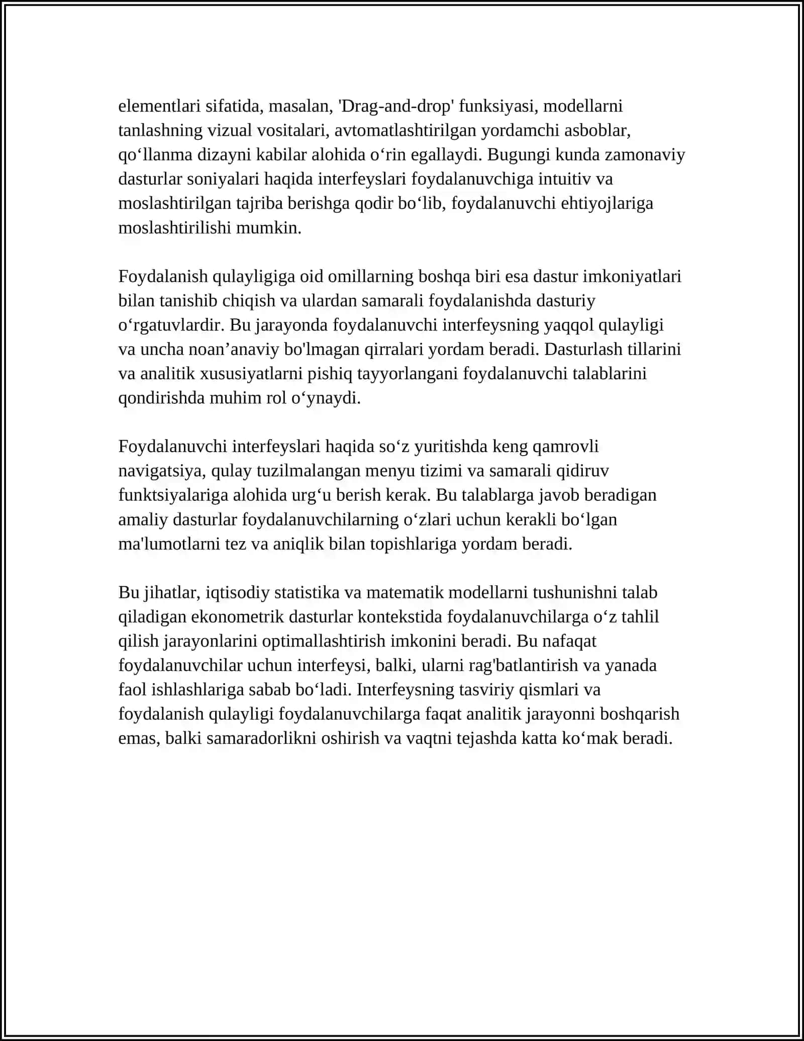 EKONOMETRIK MODELLASHTIRISHDA QO‘LLANILADIGAN AMALIY DASTURLAR XUSUSIYATLARI 4