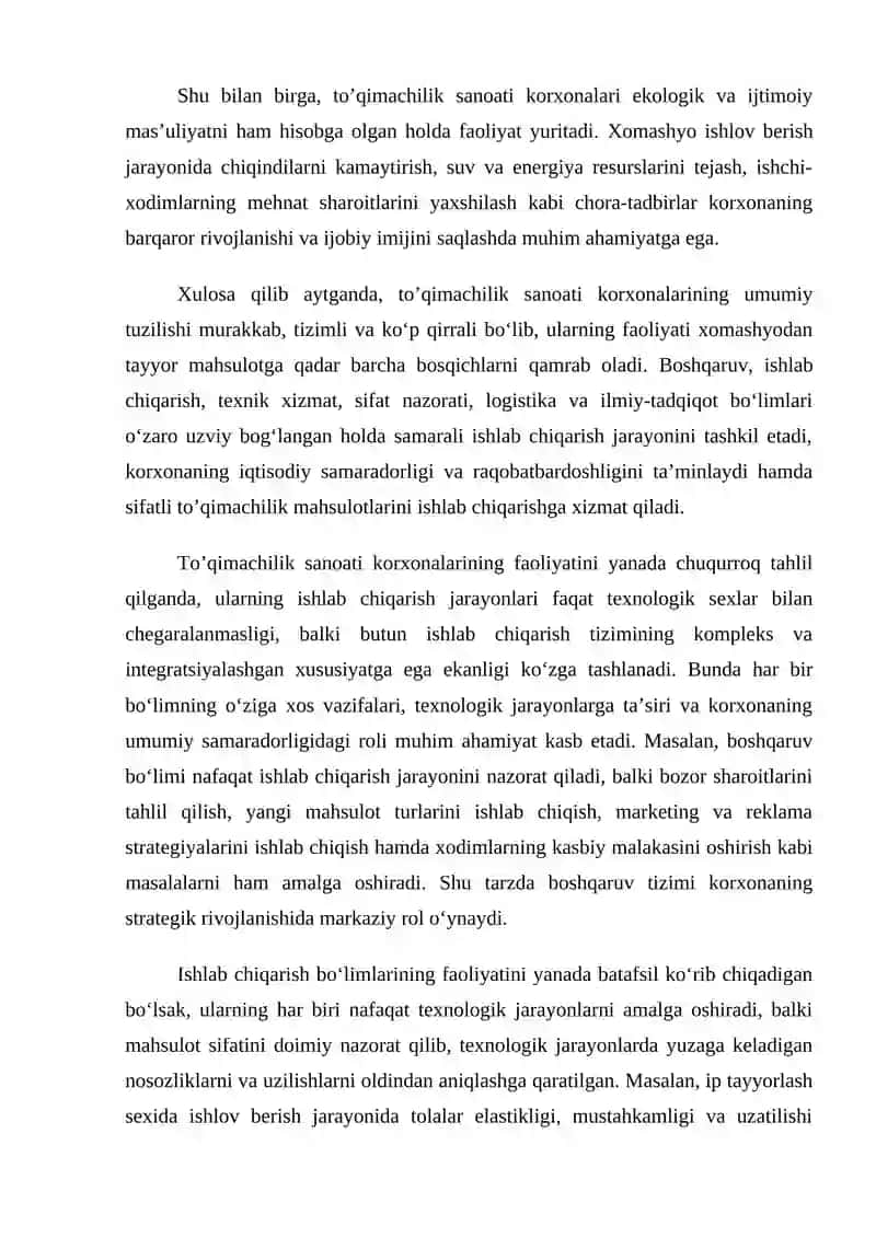 To’qimachilik sanoati korxonalari asosiy texnologik jarayonlari va mashinalari 4