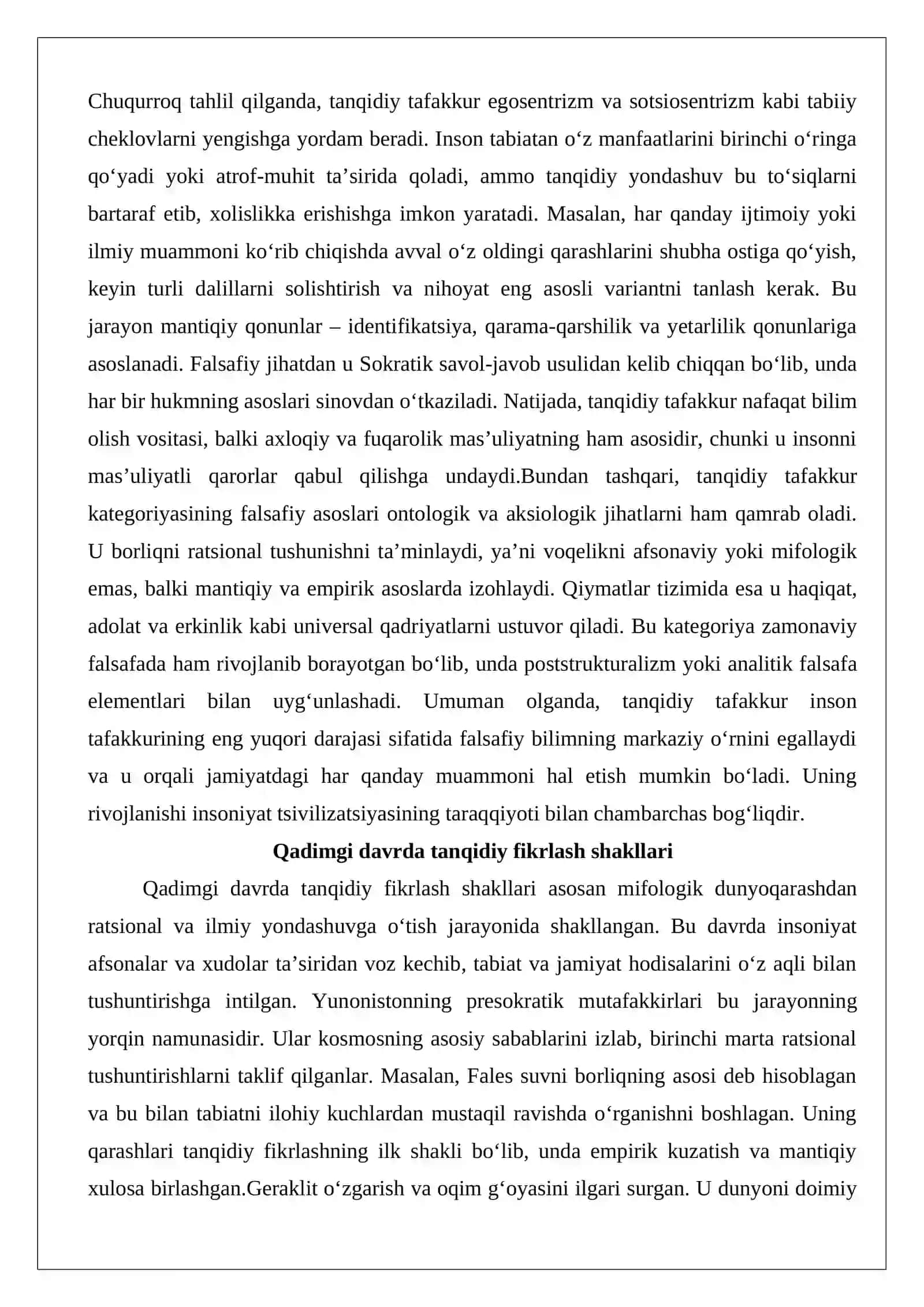 Tanqidiy tafakkurning shakllanishi 4