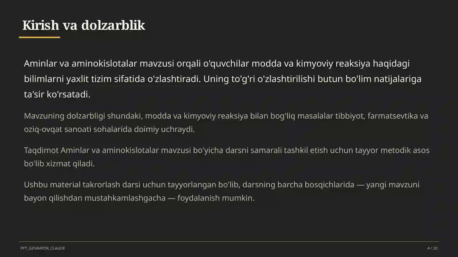 Aminlar va aminokislotalar (11-sinf) 4