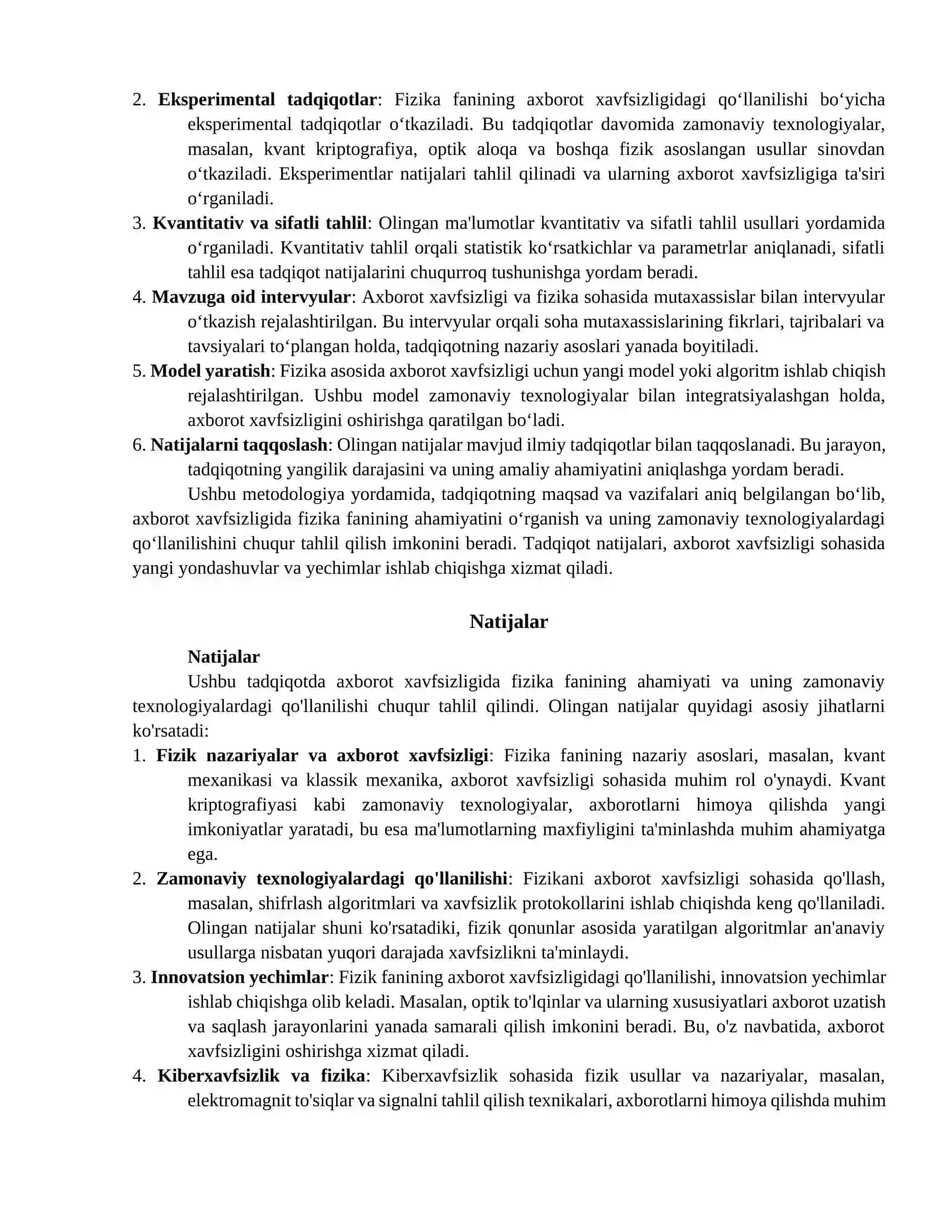 AXBOROT XAVFSIZLIGIDA FIZIKA FANINING AHAMIYATI VA UNING ZAMONAVIY TEXNOLOGIYALARDAGI QO'LLANILISHI 4