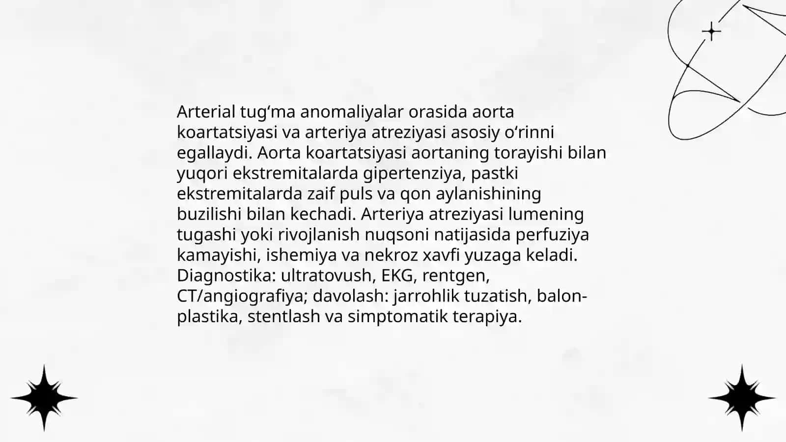 Qon-tomir sistemasi tugʻma rivojlanish nuqsonlari 4