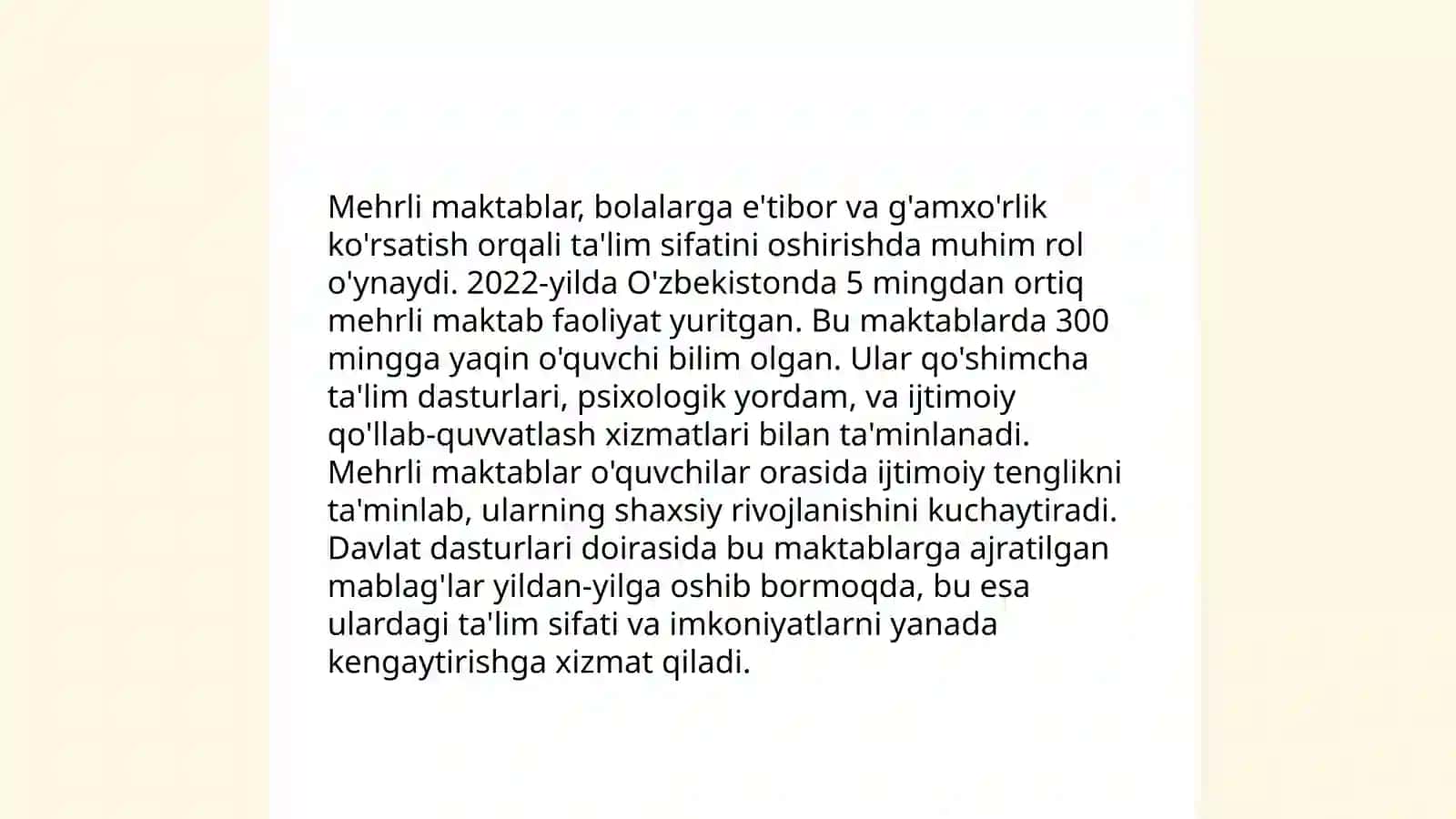 Inklyuziv uy taʼlimi va mehrli maktablarga bolalarni jalb etish 4