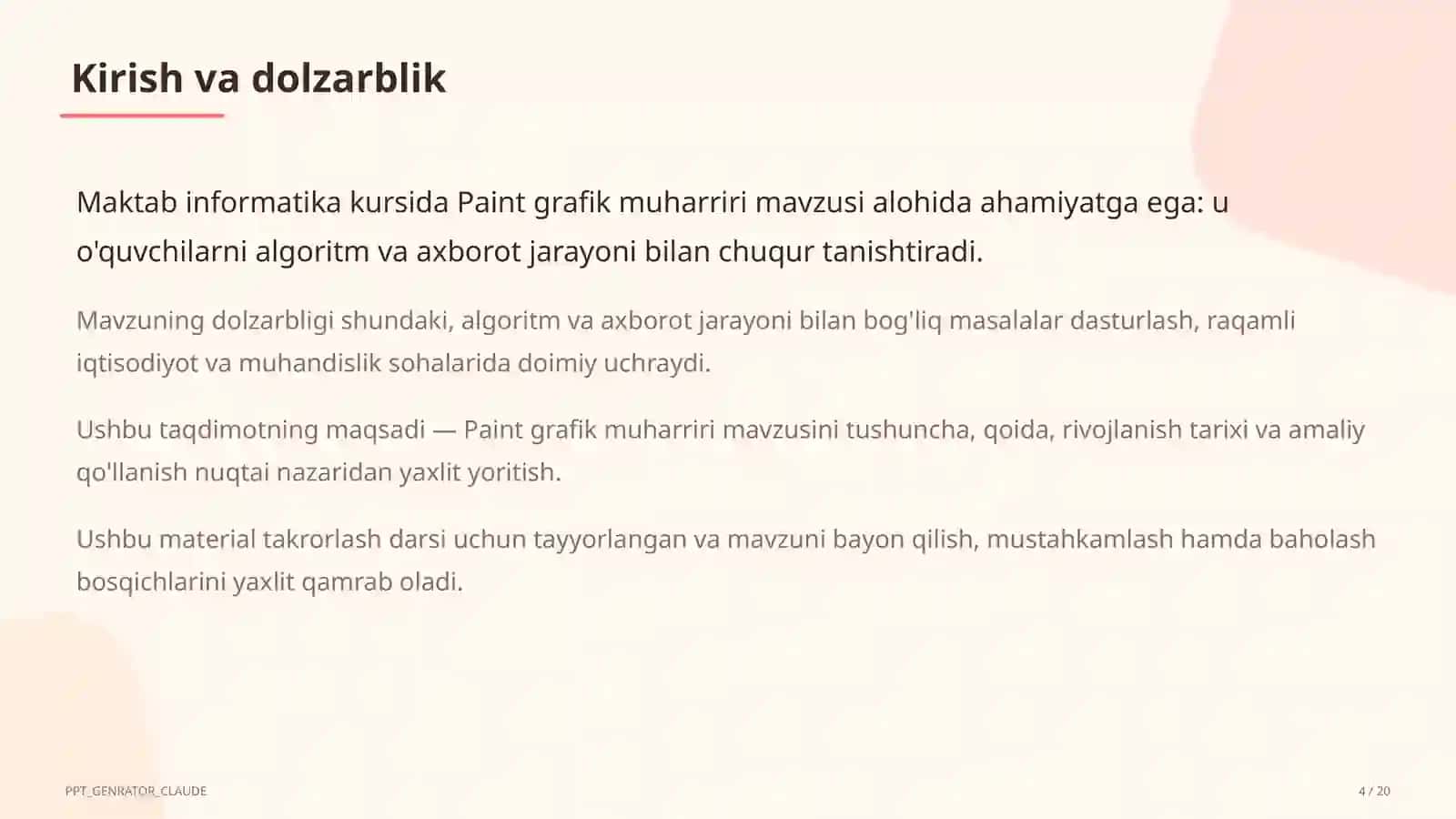 Paint grafik muharriri (5-sinf) 4