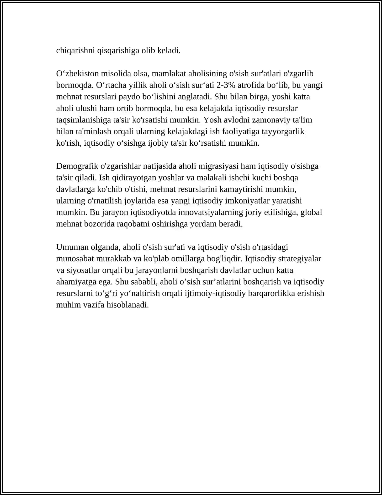 DEMAGRAFIK ÕZGARISHLAR IQTISODIY ÕSISHGA TASIRI 4
