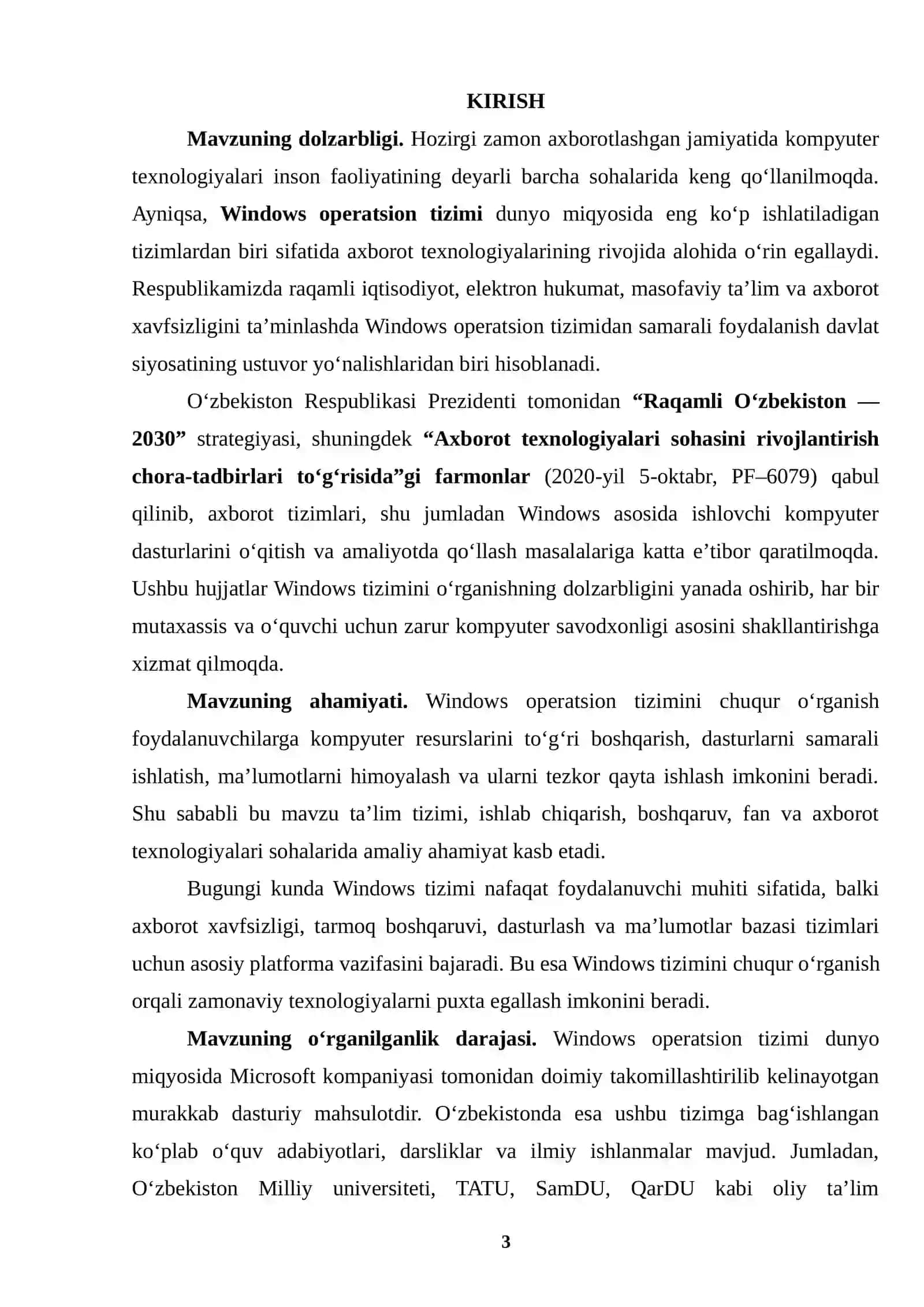 WINDOWS OPERATSION TIZIMI 4
