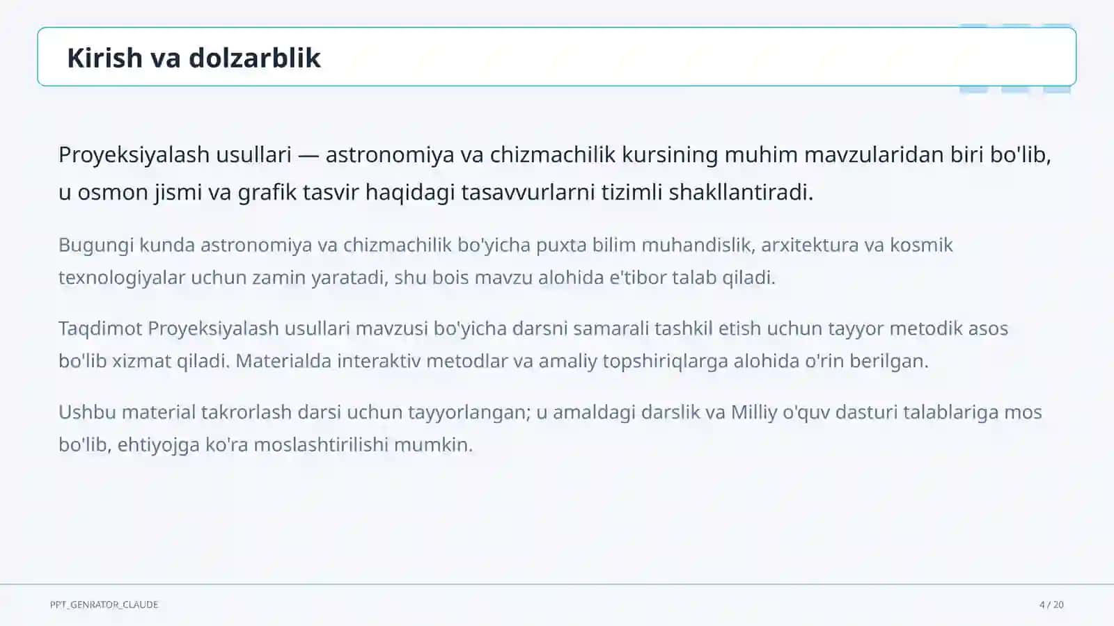 Proyeksiyalash usullari (8-sinf) 4
