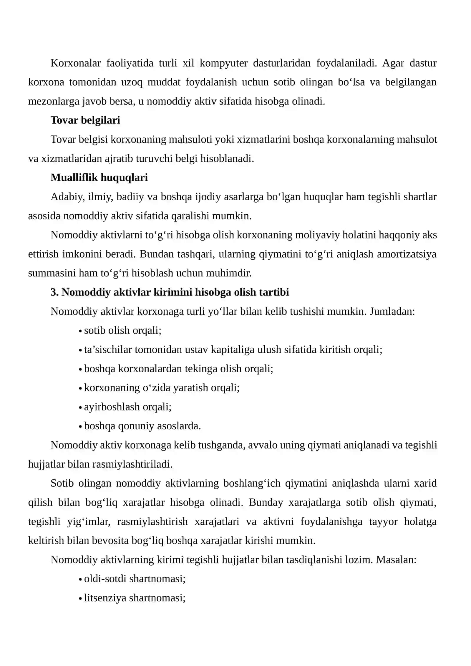 NOMODDIY AKTIVLAR KIRIMI HISOBI TO'G'RILIGINI TEKSHIRISH 4