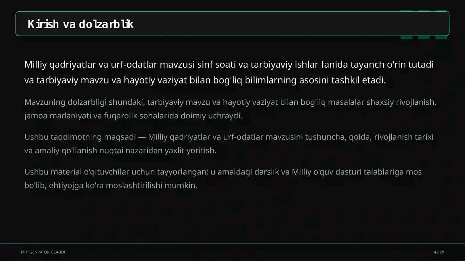 Milliy qadriyatlar va urf-odatlar 4