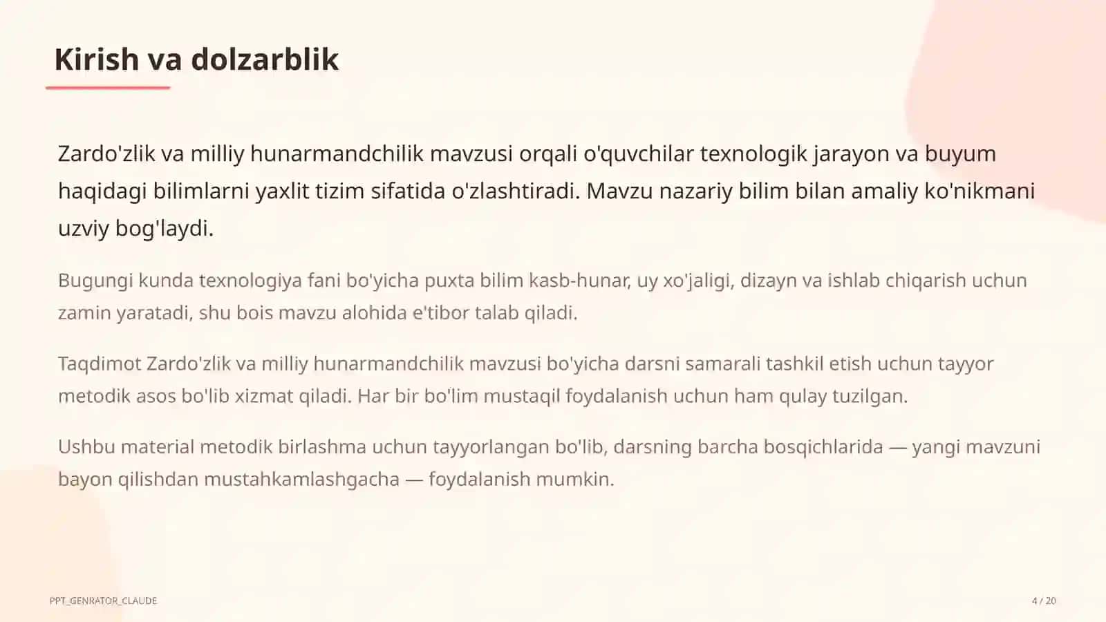 Zardo'zlik va milliy hunarmandchilik (8-sinf) 4