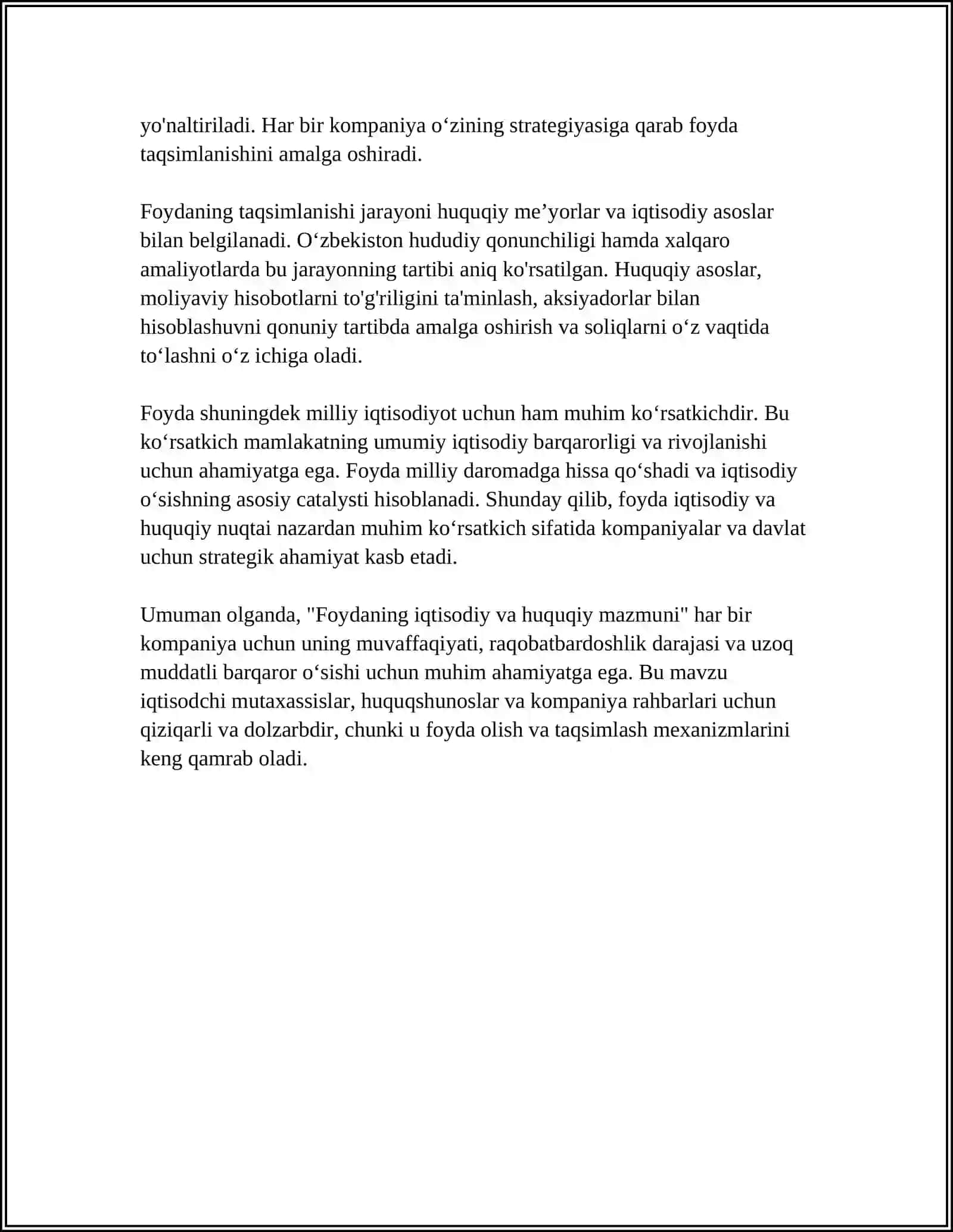 FOYDANI MAZMUNI VA TAQSIMLANISHI 4