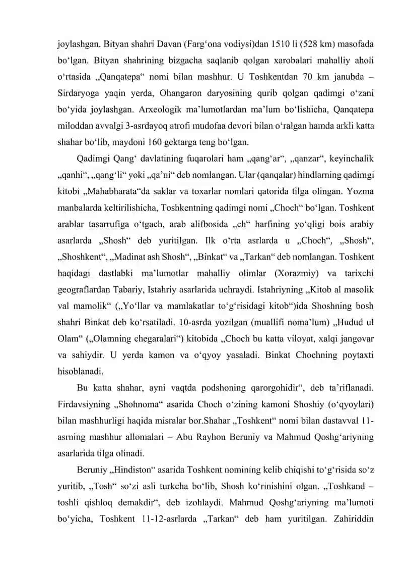 O'ZBEKISTON RESPUBLIKASI POYTAXTI – TOSHKENT 4