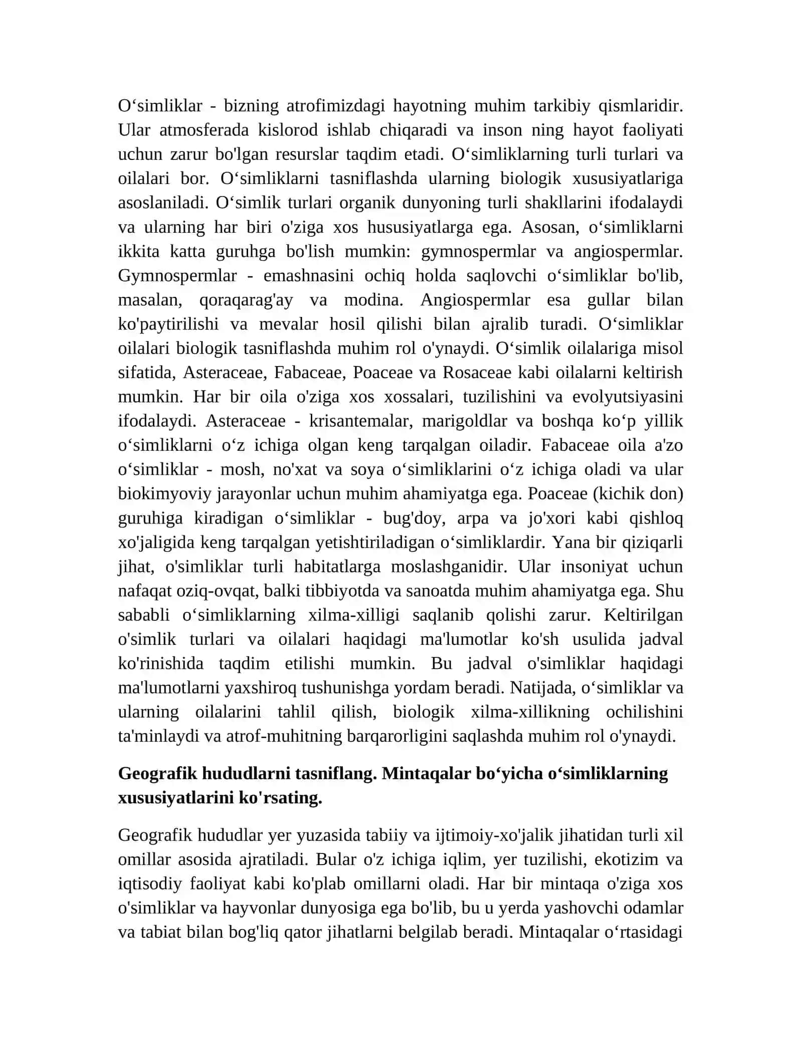 Oʻsimliklarning mintaqalar boʻyicha taqsimlanishi 4