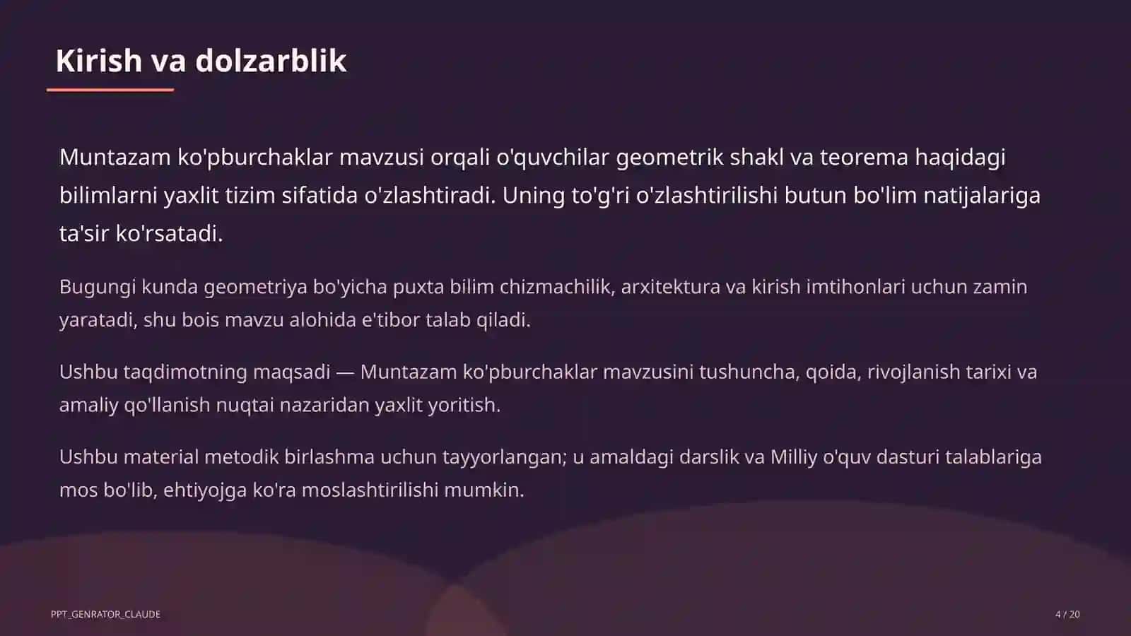 Muntazam ko'pburchaklar (9-sinf) 4