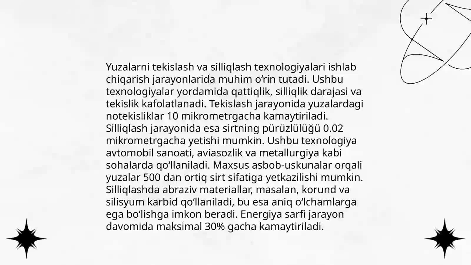 Mexanik ishlov berishdan soʻng. Mashina detallari yuzalarining sifati 4